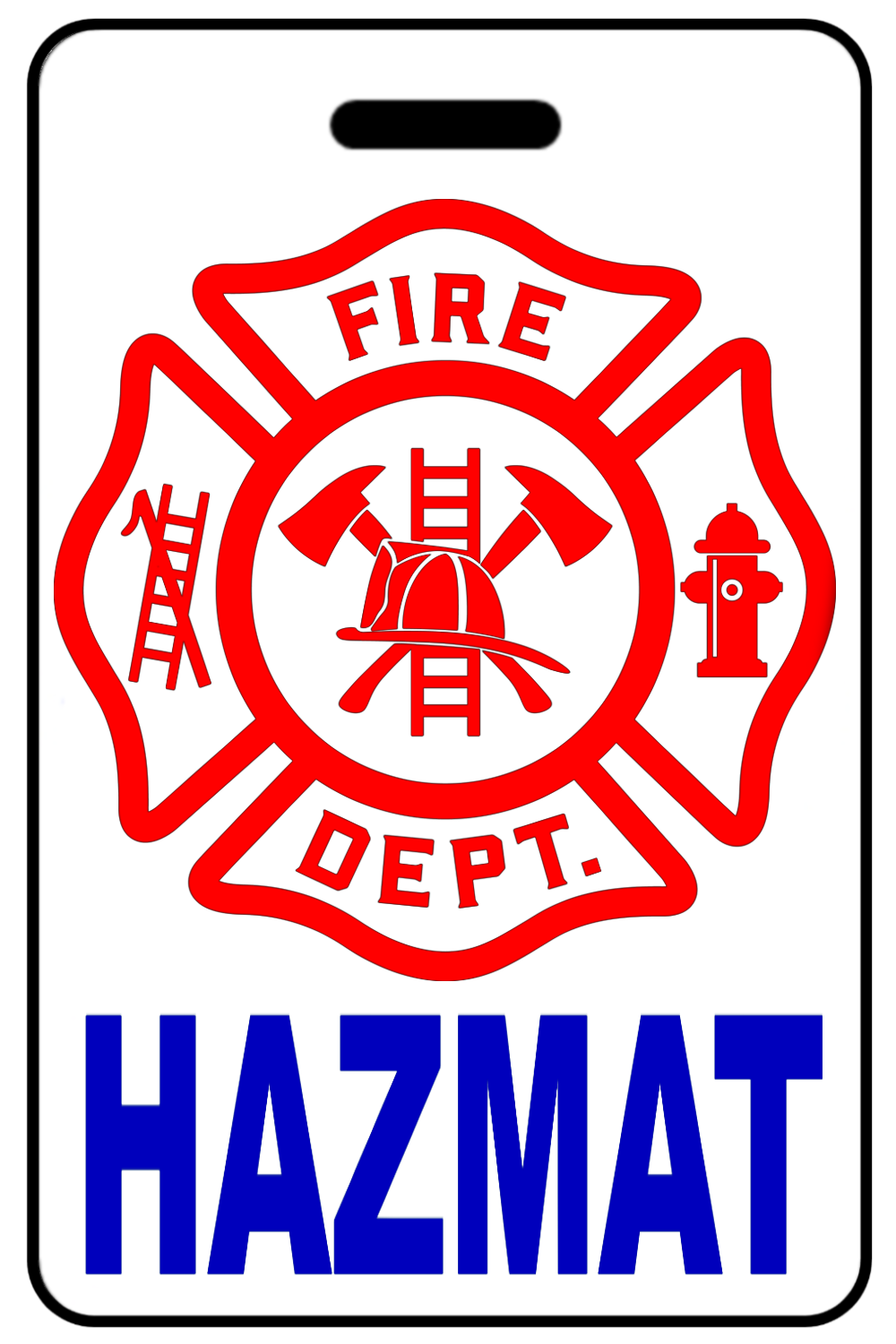 HAZMAT with Firefighter Cross, Tag Color: White