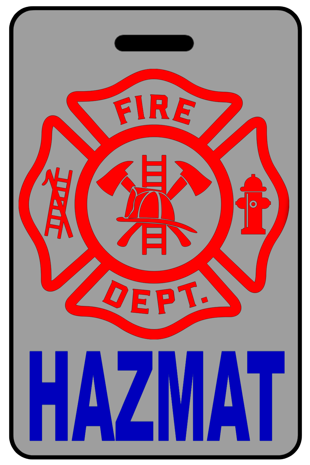 HAZMAT with Firefighter Cross (Blue), Tag Color: Lo-Viz Gray