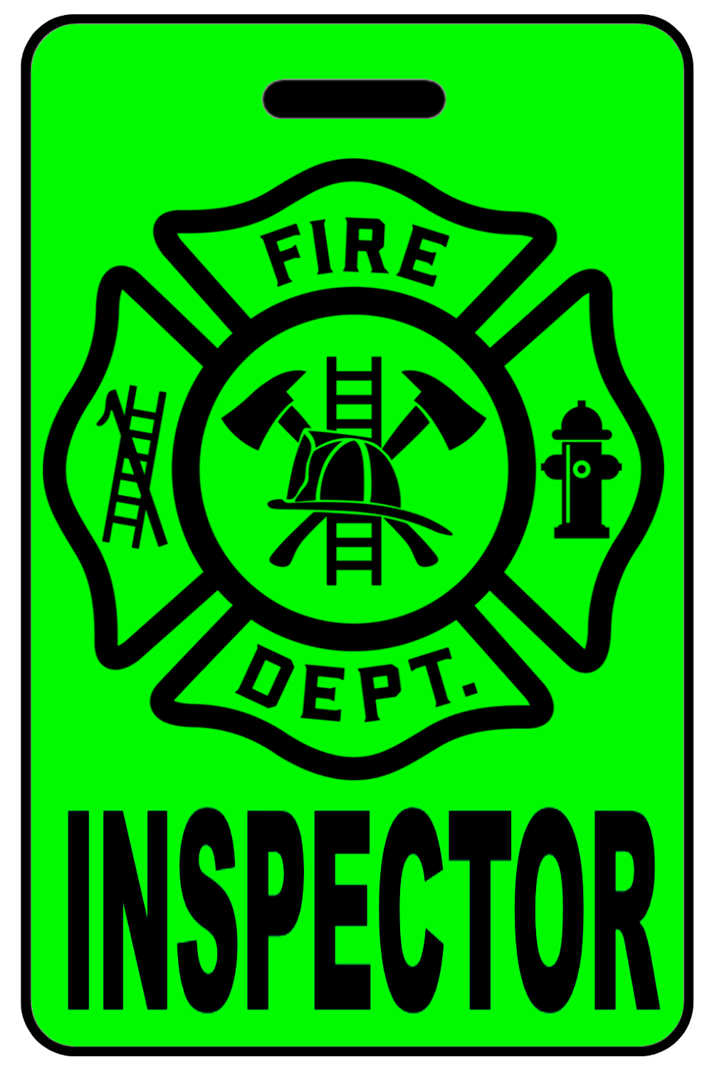 Hi-Viz Inspector with Firefighter Cross, Tag Color: Hi-Viz Green