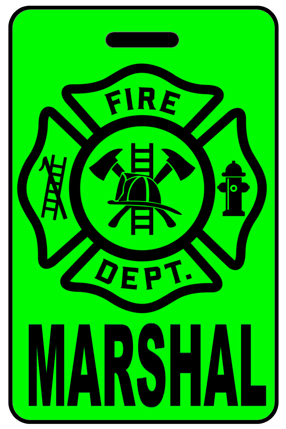 Hi-Viz Marshal with Firefighter Cross, Tag Color: Hi-Viz Green