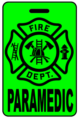 Hi-Viz Paramedic with Firefighter Cross Hi-Viz Paramedic with Firefighter Cross, Tag Color: Hi-Viz Green
