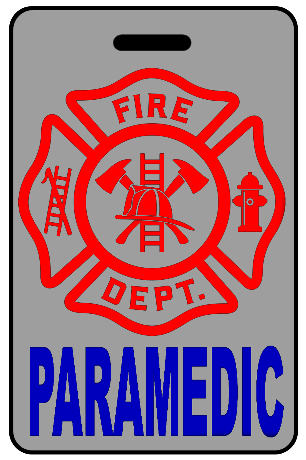 Paramedic with Firefighter Cross (Blue), Tag Color: Lo-Viz Gray