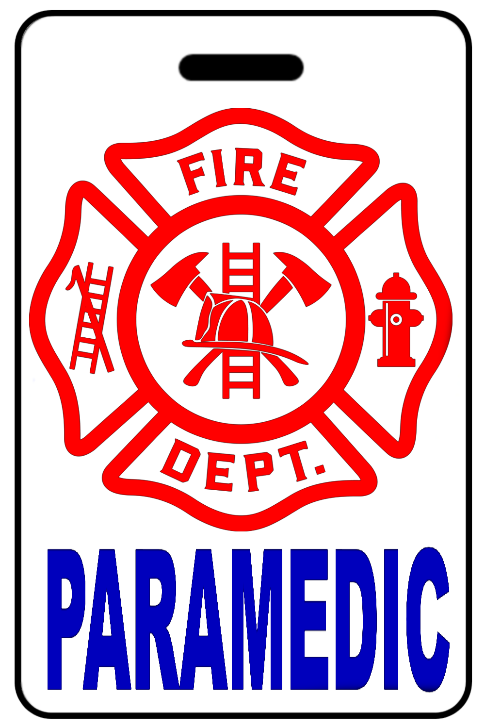 Paramedic with Firefighter Cross, Tag Color: White