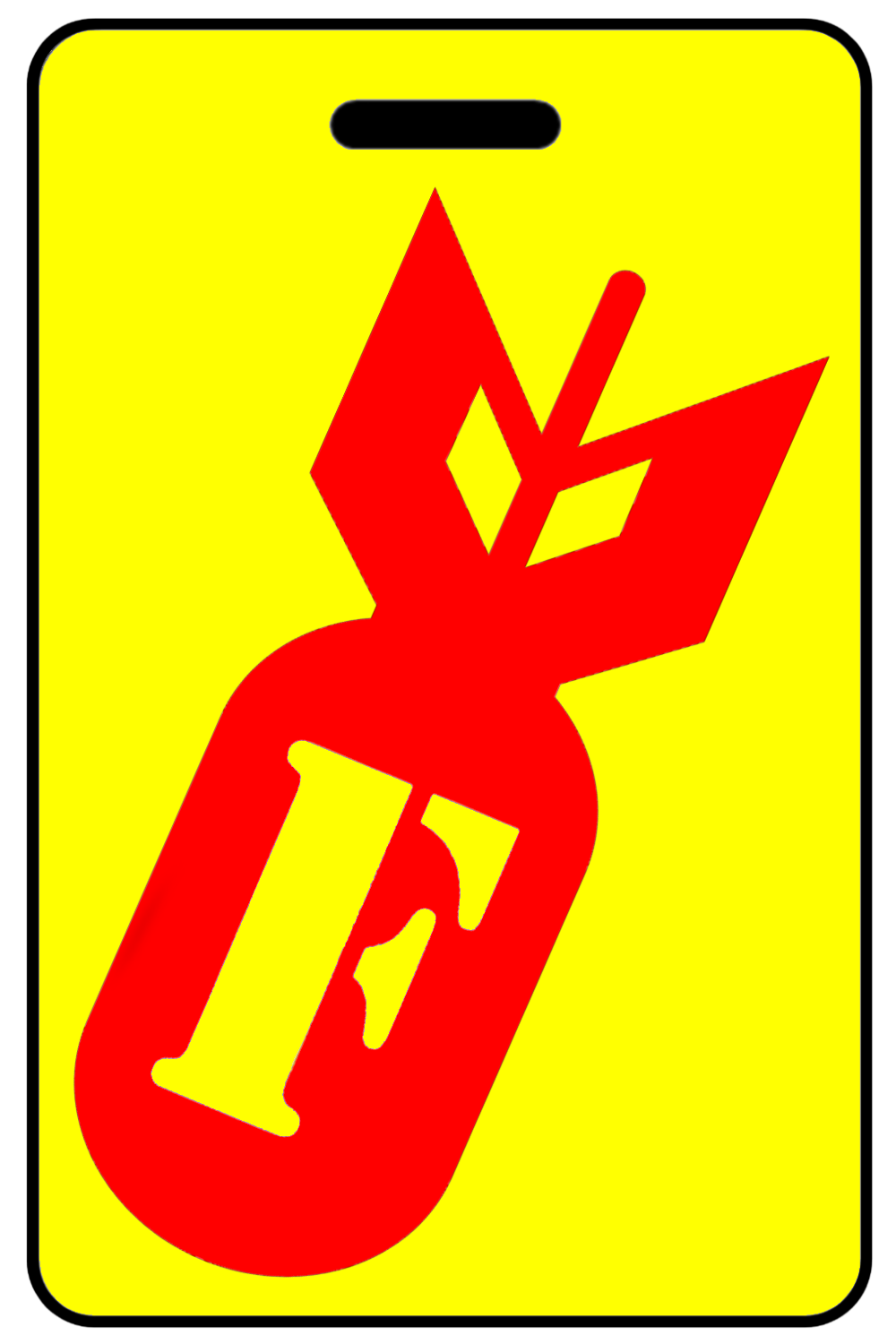 F-Bomb with Red Logo, Tag Color: Safety Yellow