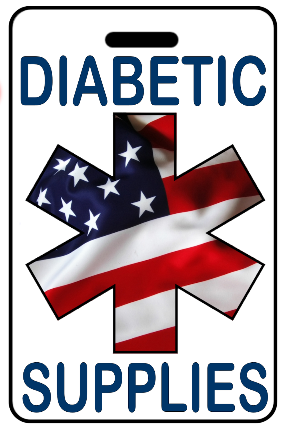 Diabetic Supplies w/ Patriotic USA Flag Star of Life
