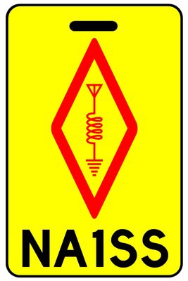 Amateur/HAM Radio Symbol with Call Sign personalized ham radio bag tags