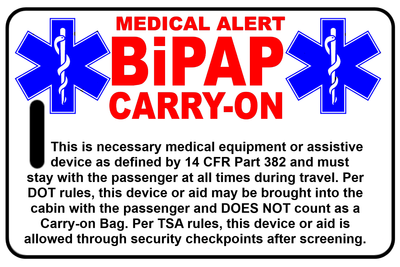 BiPAP personalized bag tags for Medical Travel