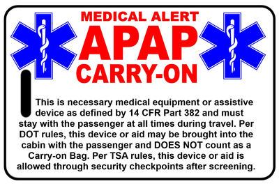 APAP personalized bag tags for Medical Travel