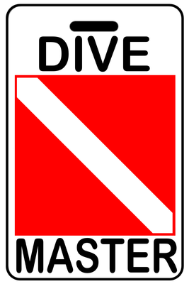 Dive Master with SCUBA Flag personalized SCUBA diving bag tags