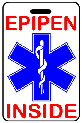 EPIPEN Inside personalized bag tags for Medical Travel