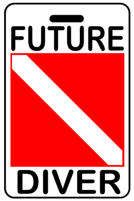 Future Diver with SCUBA Flag personalized SCUBA diving bag tags