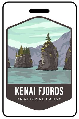 Kenai Fjords National Park personalized national park bag tags