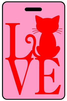 Love with Cat personalized pet lover bag tags