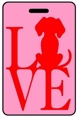Love with Dog personalized pet lover bag tags