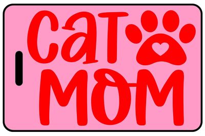 Cat Mom with Paw personalized pet lover bag tags