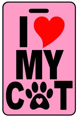 I Heart My Cat personalized pet lover bag tags