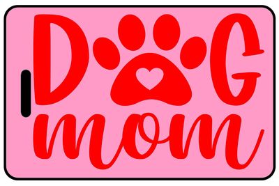 Dog Mom with Paw personalized pet lover bag tags
