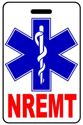 NREMT with Star of Life personalized EMS bag tags