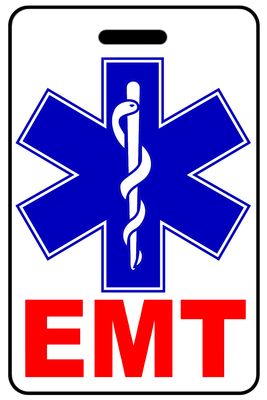 EMT with Star of Life personalized EMS bag tags