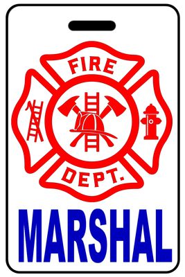 Marshal with Firefighter Cross personalized firefighter bag tags