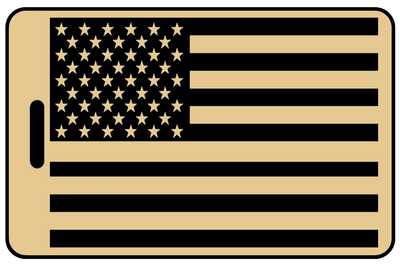 Patriotic personalized waterproof bag tags