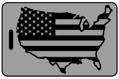 Lo-Viz USA Outline with Flag personalized patriotic bag tags