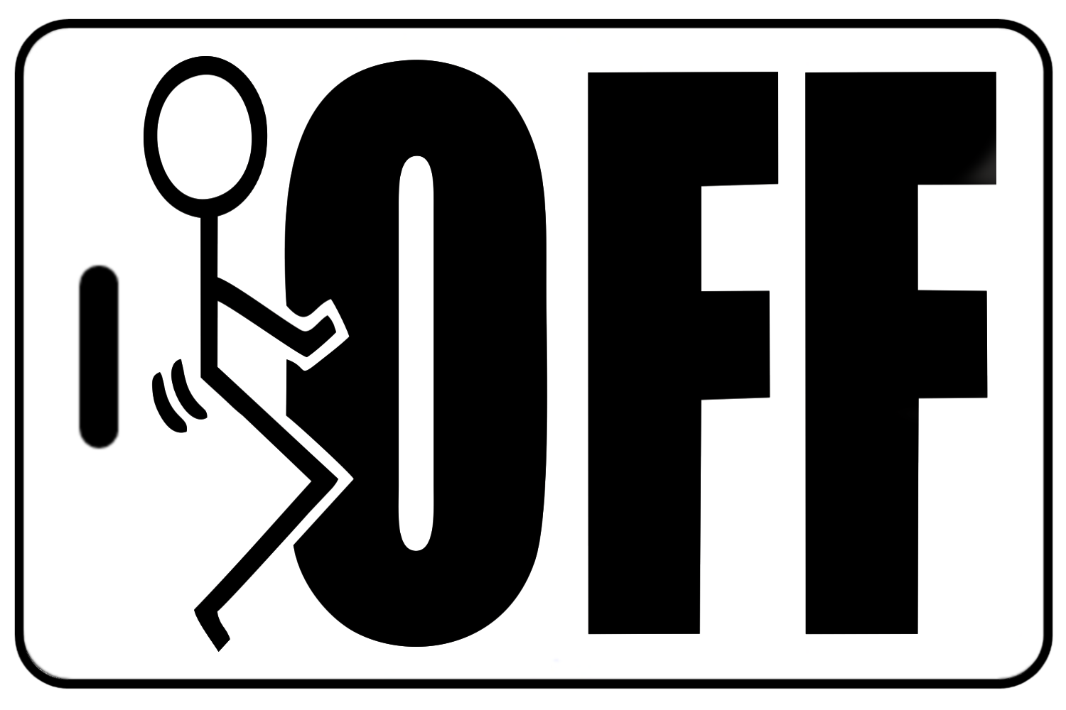 "F" Off with Black Logo, Tag Color: White