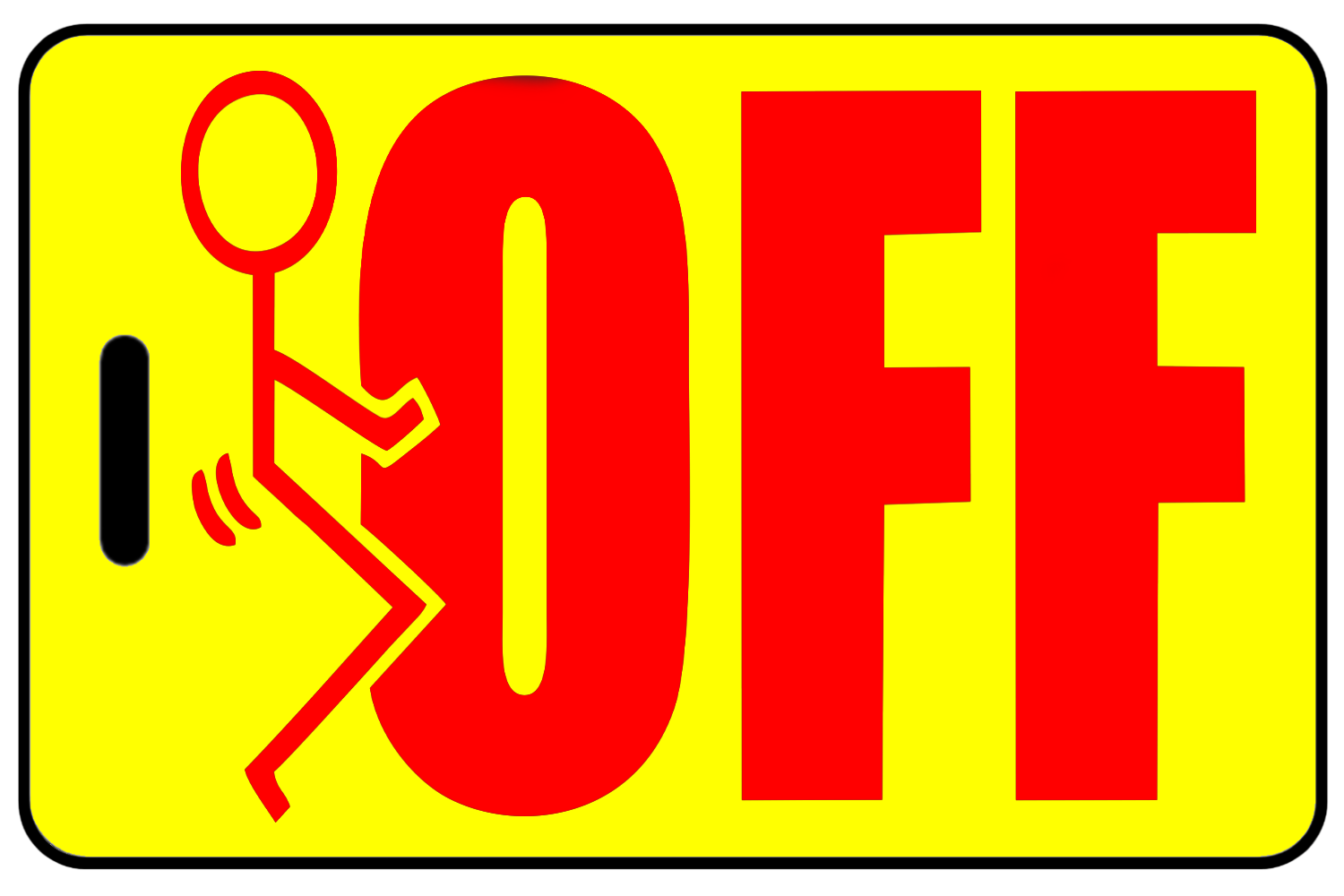 "F" Off with Red Logo, Tag Color: Safety Yellow