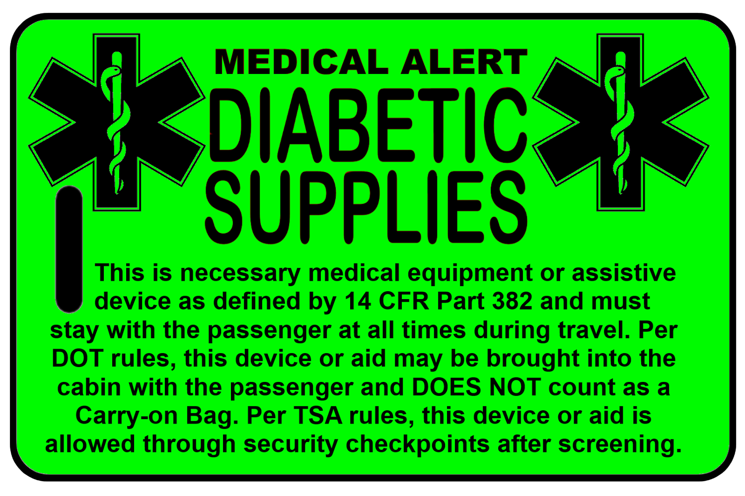 Hi-Viz Carry-On Medical Supplies, Tag Color: Hi-Viz Green