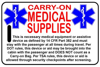 Carry-On Medical Supplies Carry-On Medical Supplies