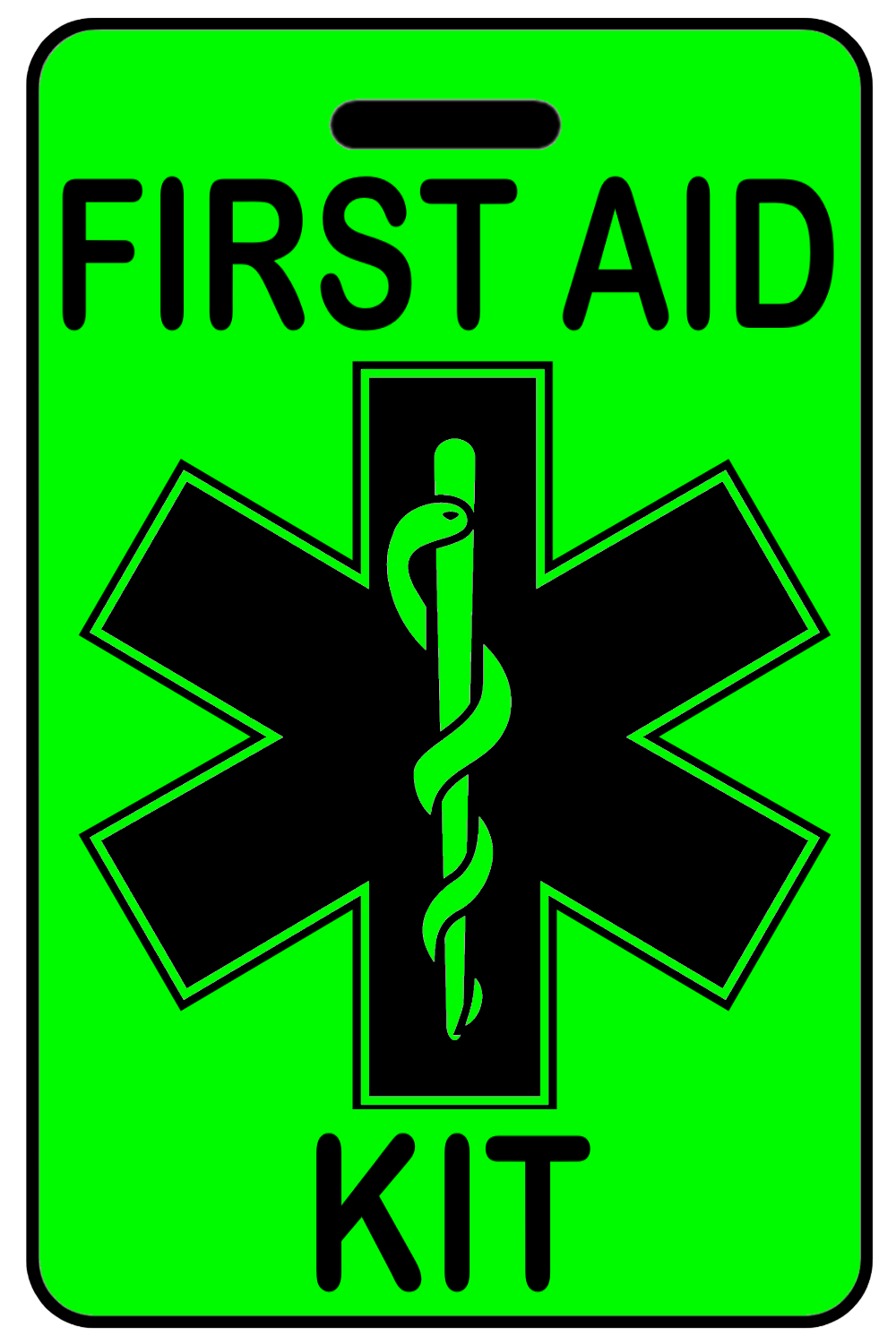 Hi-Viz First Aid Kit, Tag Color: Hi-Viz Green