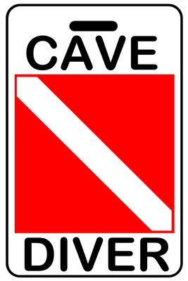 Cave Diver with SCUBA Flag