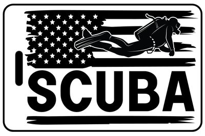 US Flag with Diver and SCUBA US Flag with Diver and SCUBA