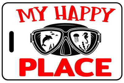 My Happy Place with Red Text