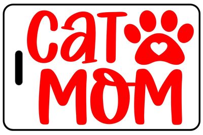 Cat Mom with Paw in Red