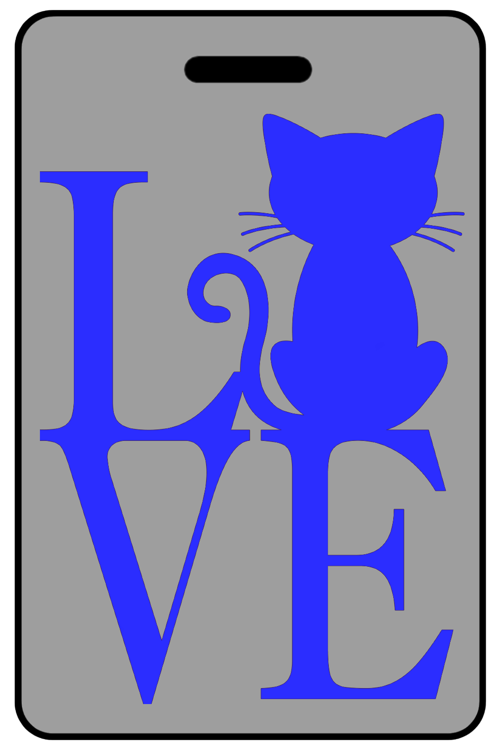Love with Cat  in Blue, Tag Color: Lo-Viz Gray