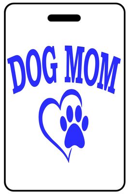 Cat Mom with Heart and Paw in Blue  - Portrait