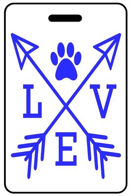 Love with Paw Print in Blue