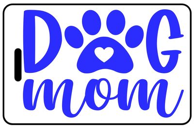 Dog Mom with Paw in Blue