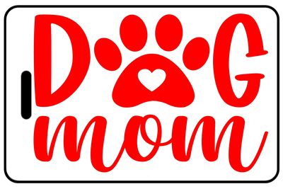 Dog Mom with Paw in Red