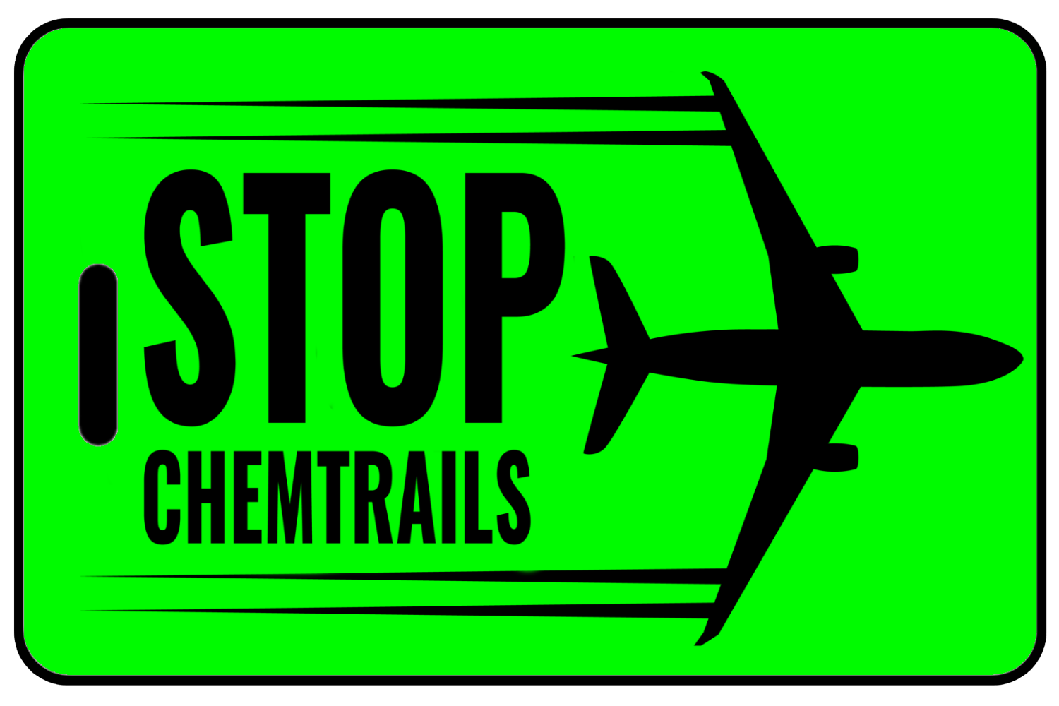 Hi-Viz STOP ChemTrails, Tag Color: Hi-Viz Green
