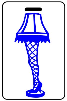Christmas Leg Lamp with Blue Logo