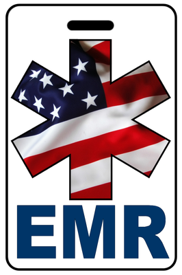 EMR with Patriotic USA Wavy Flag Star of Life