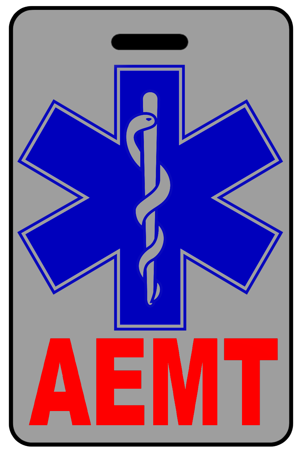 AEMT with Blue Star of Life, Tag Color: Lo-Viz Gray