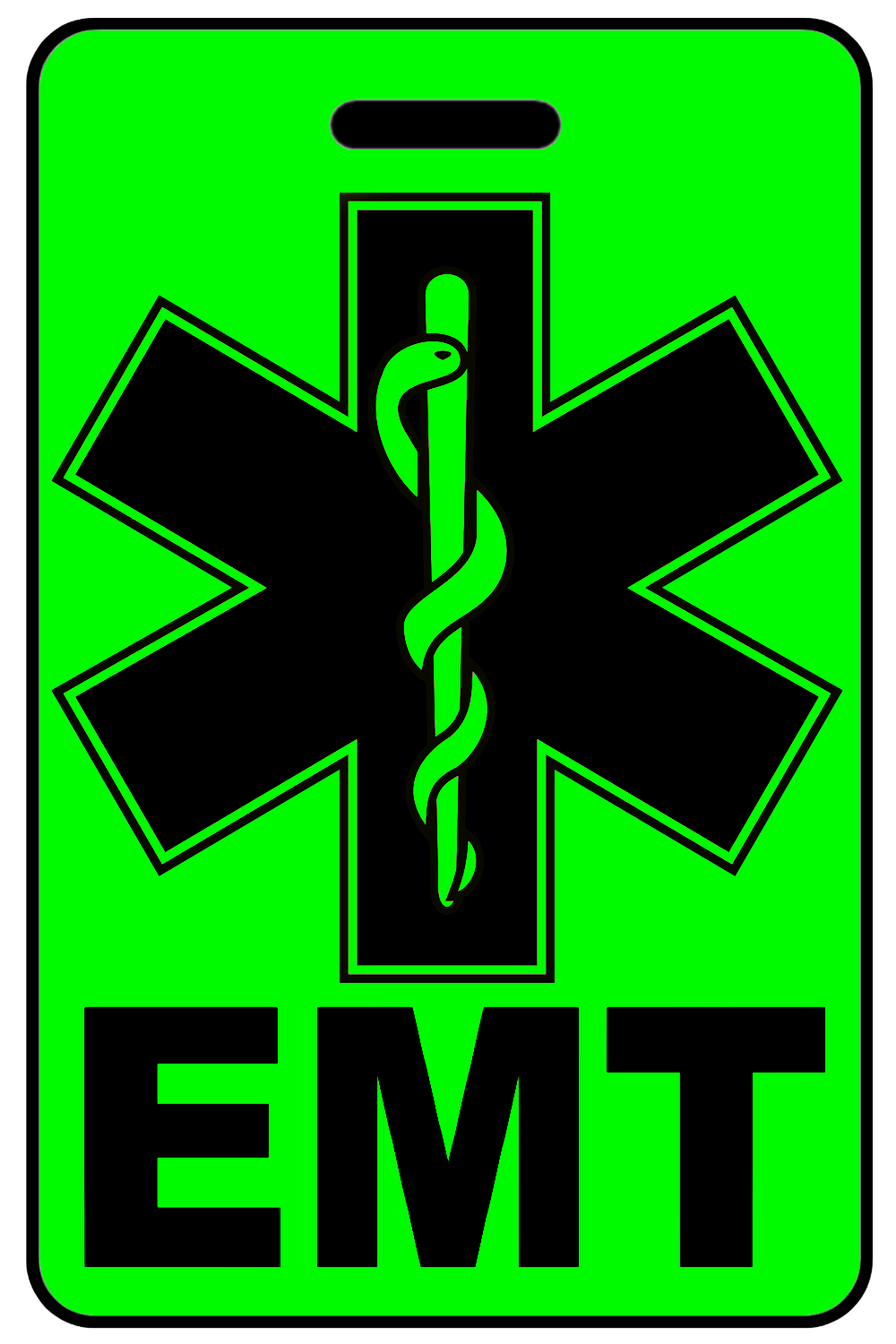 Hi-Viz EMT with Star of Life, Tag Color: Hi-Viz Green
