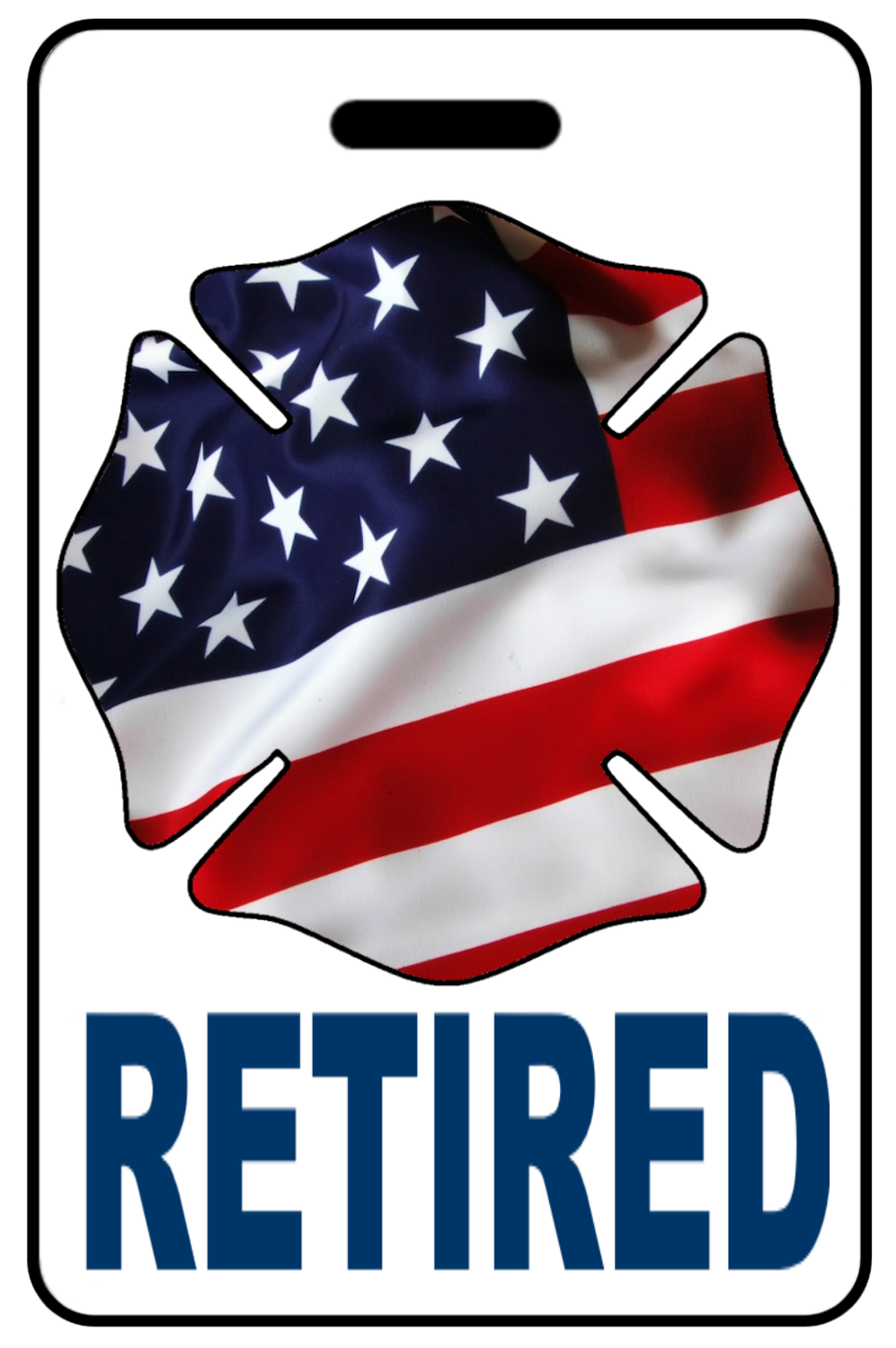 Retired with Patriotic USA Wavy Flag Firefighter Cross Retired with Patriotic USA Wavy Flag Firefighter Cross