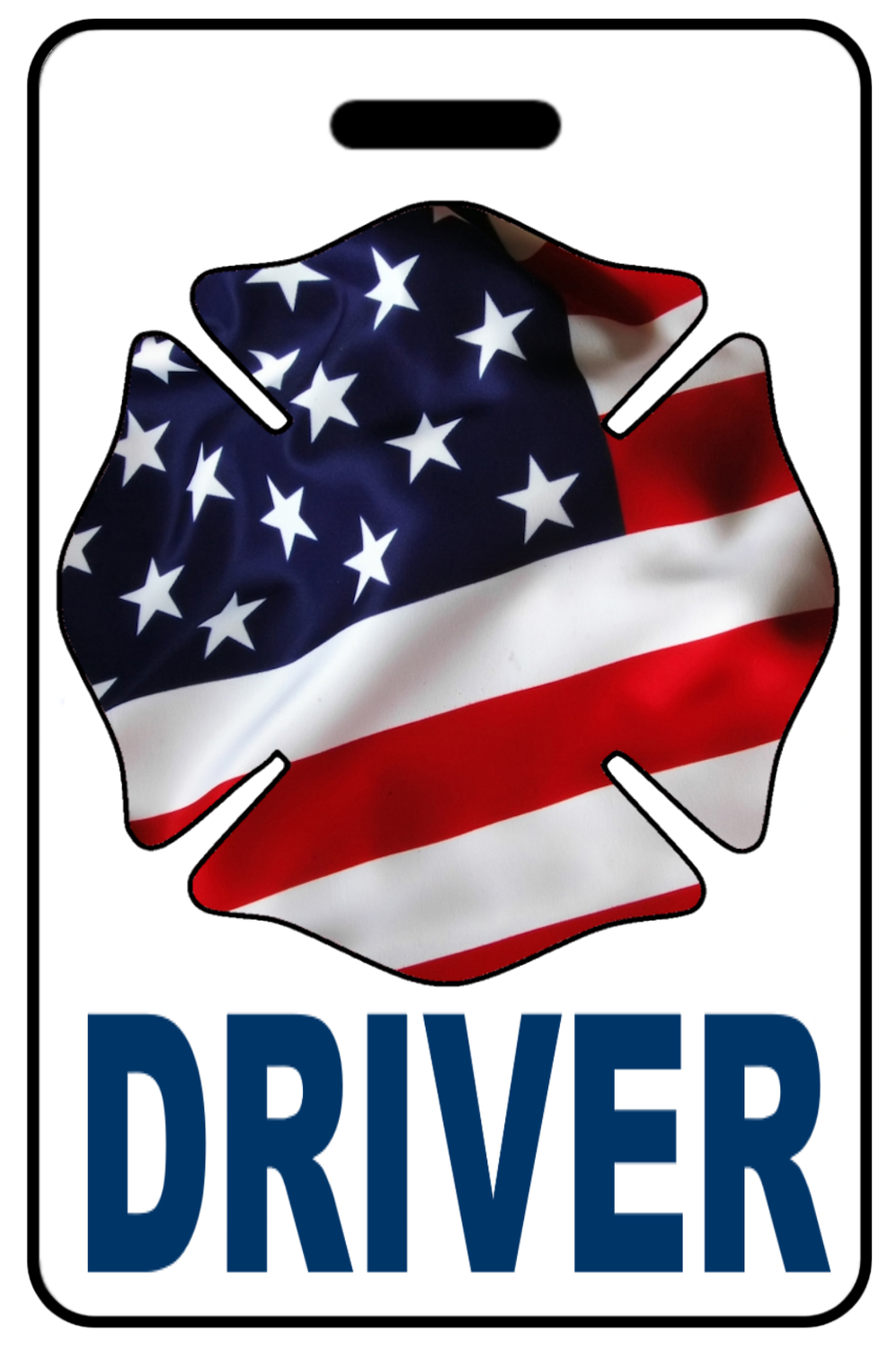 Driver with Patriotic USA Wavy Flag Firefighter Cross