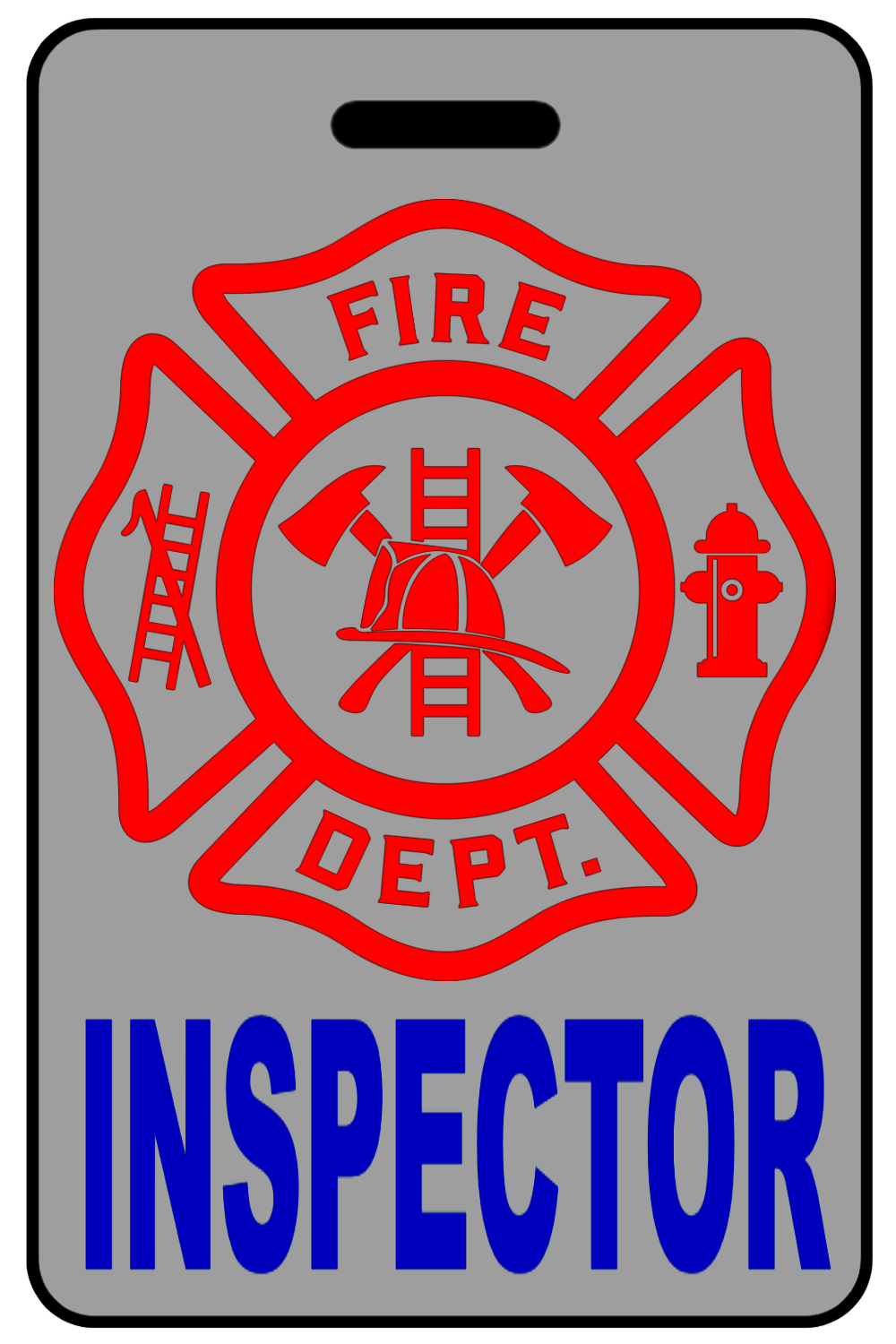 Inspector with Firefighter Cross (Blue), Tag Color: Lo-Viz Gray