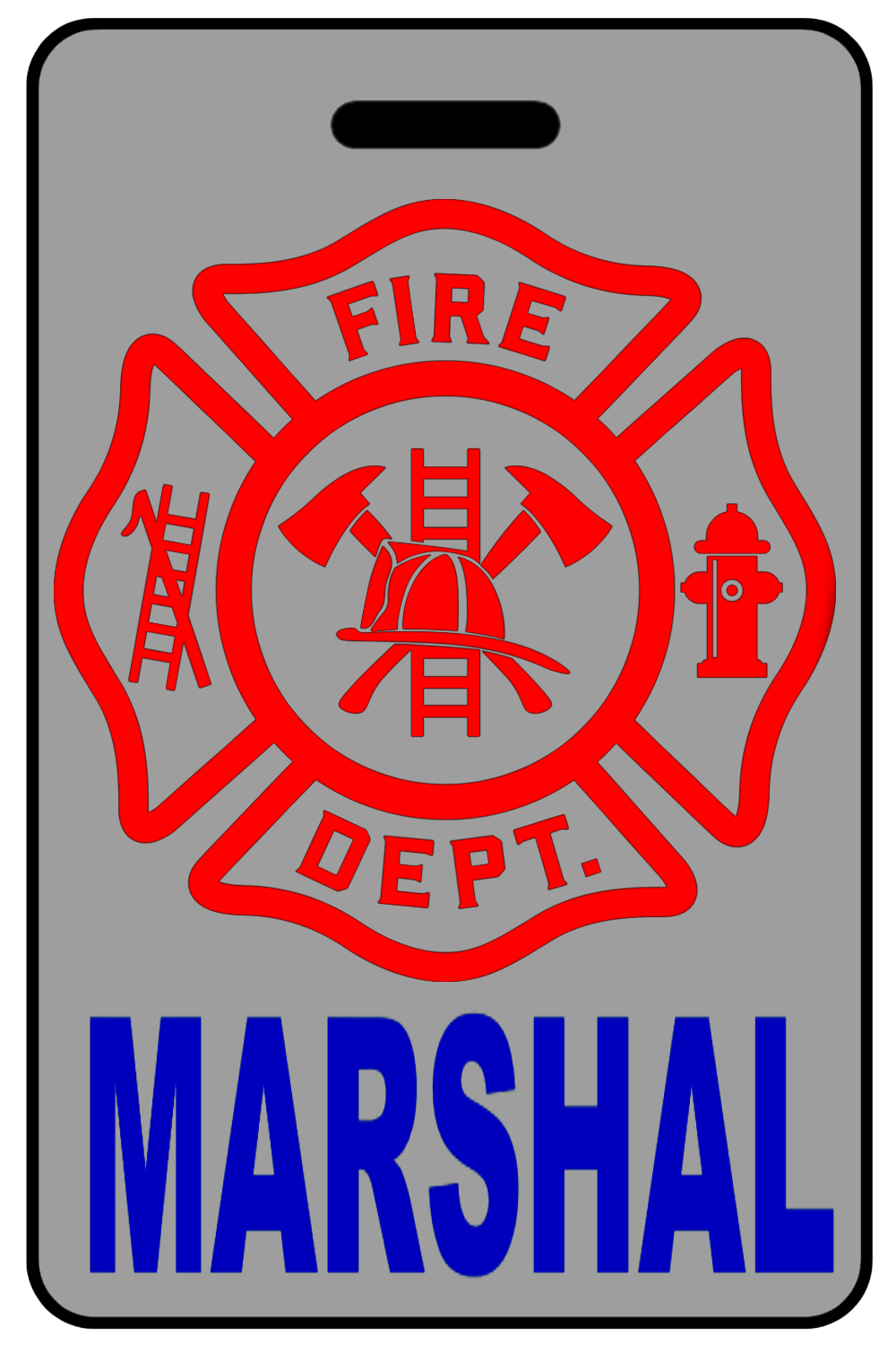Marshal with Firefighter Cross (Blue), Tag Color: Lo-Viz Gray