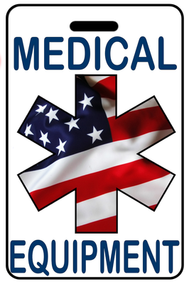 Medical Equipment w/ Patriotic USA Flag Star of Life